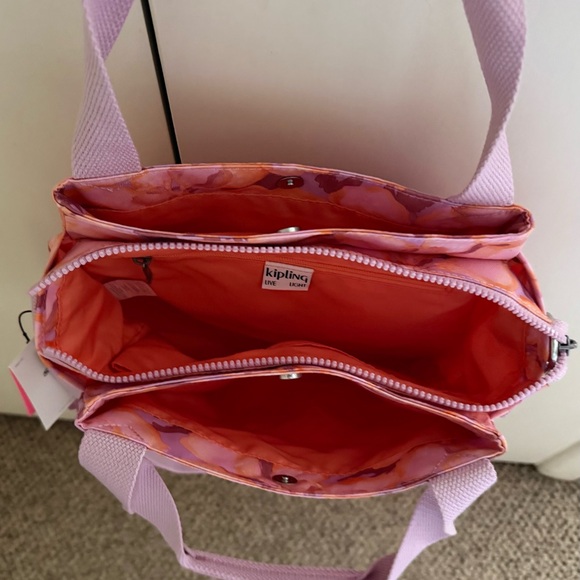 Kipling Floral Crossbody Bag in Pink and Purple - Picture 4 of 5